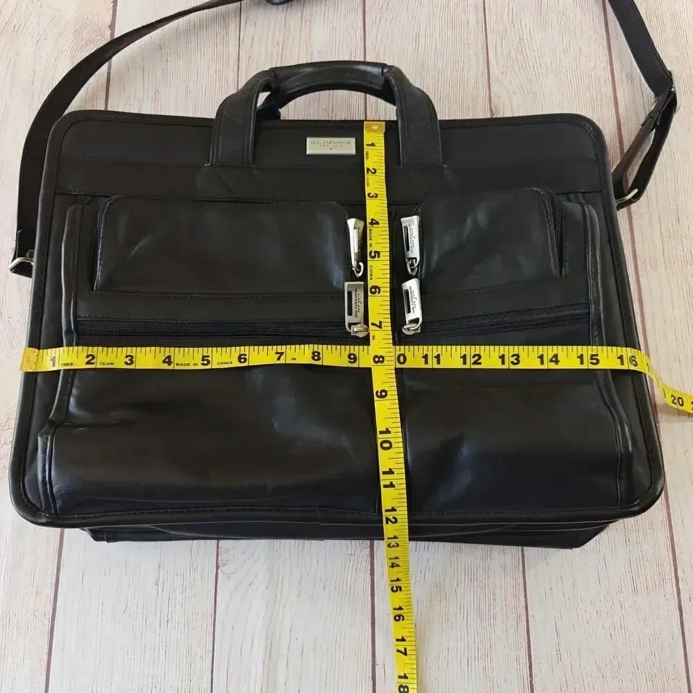 Vintage 90s U.S. Luggage NY leather expandable briefcase/laptop travel bag